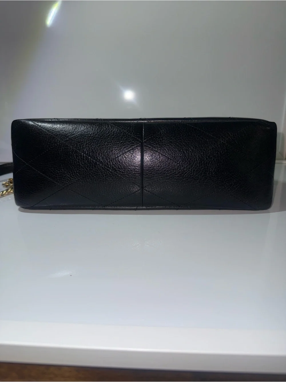 Tory Burch Black Quilted Leather Charlie Medium Shoulder Bag with Gold Hardware